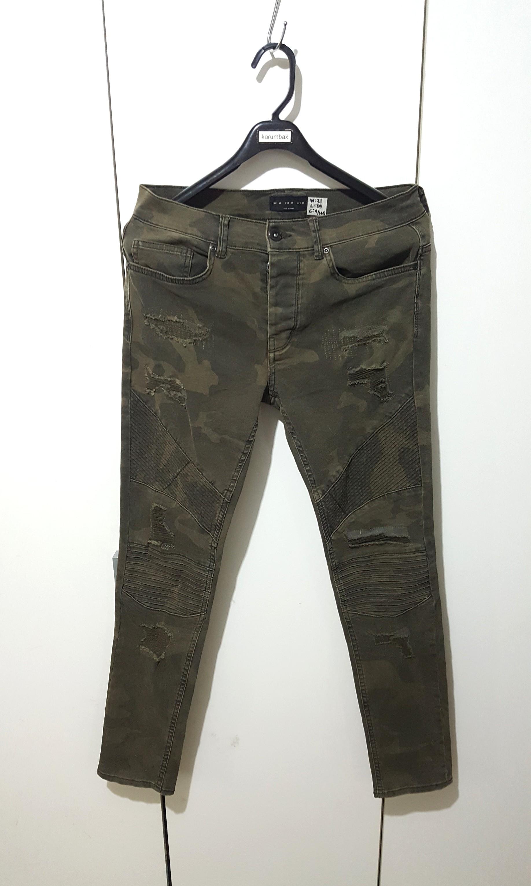Camo ripped on sale skinny jeans