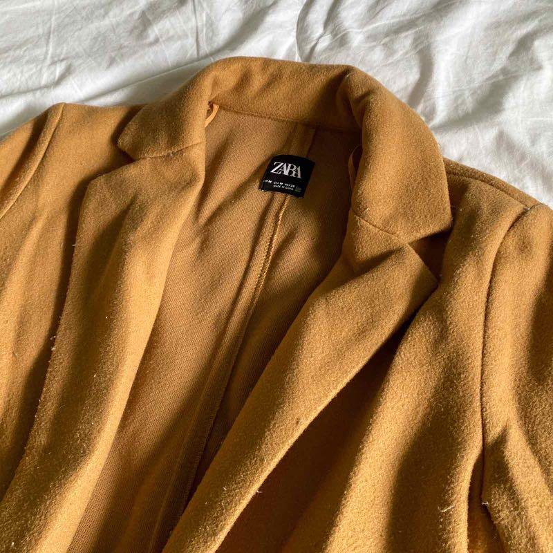 Camel coat women's zara clearance