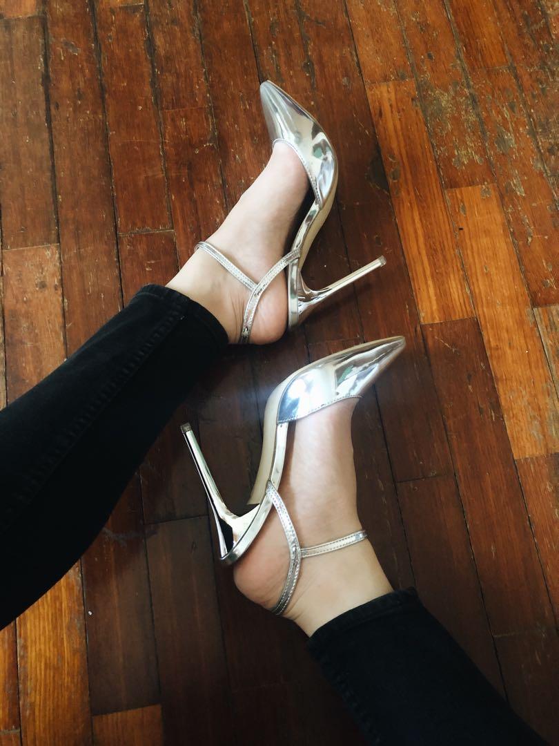 4 inch silver heels outlet