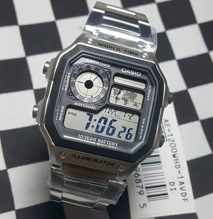 佐敦門市現貨100% 全新Casio AE-1200WHD-1AV AE-1200 AE-1200WHD 世界