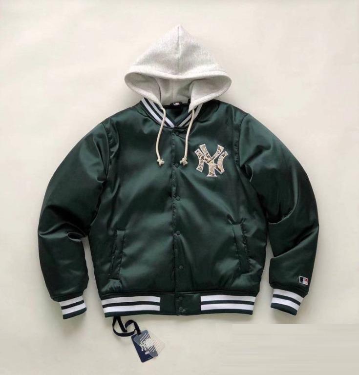 韓國MLB x Kith 綠色NY New York Yankees Gorman Baseball Jacket, 男