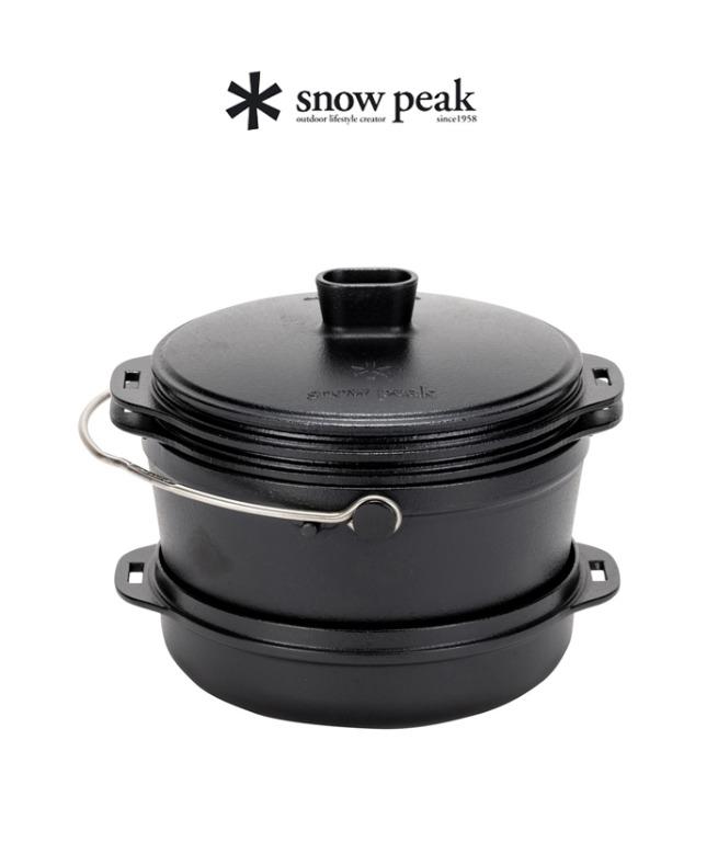露營用品 焚火 新品 Snow Peak 鑄鐵荷蘭鍋煲1 Set 旅行 旅行必需品 戶外 露營 Carousell