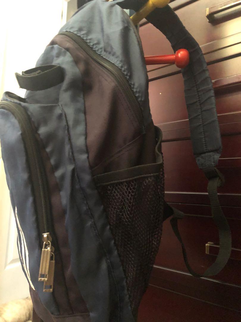 Adidas gym / sports backpack (Category: Backpacks) located in Paranaque City. Submitted by quirky.cosmos (Listing ID 1065133079, Image 3). Description: Authentic Has lots of pockets for organization Has a built in compartment for racket.