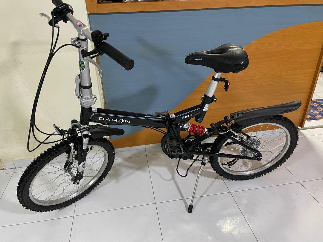 Almost New Dahon Fox D6 black foldie foldable bike bicycle with front and back suspension Sports Equipment Bicycles Parts Bicycles on Carousell