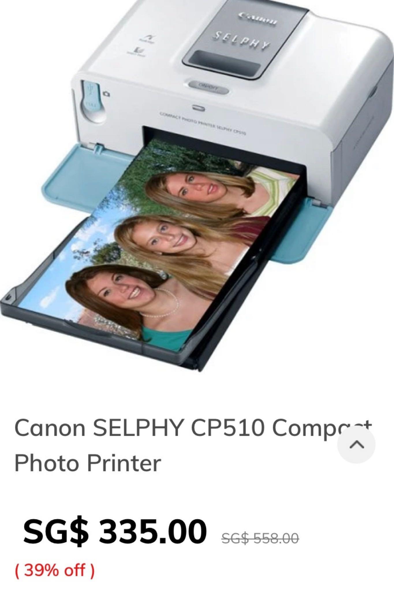 Canon Selphy CP510 Compact Photo Powdered Blue White Printer