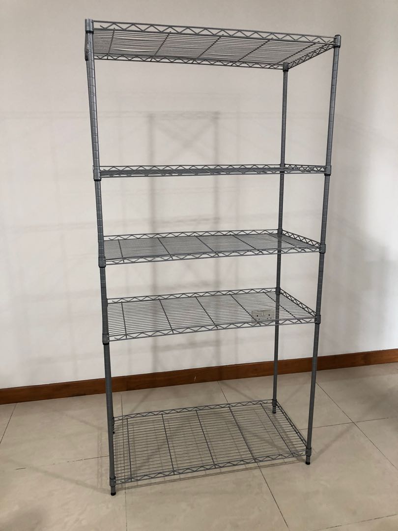 Classics 5-Tier Steel Wire Shelves (extra wide), Furniture & Home ...