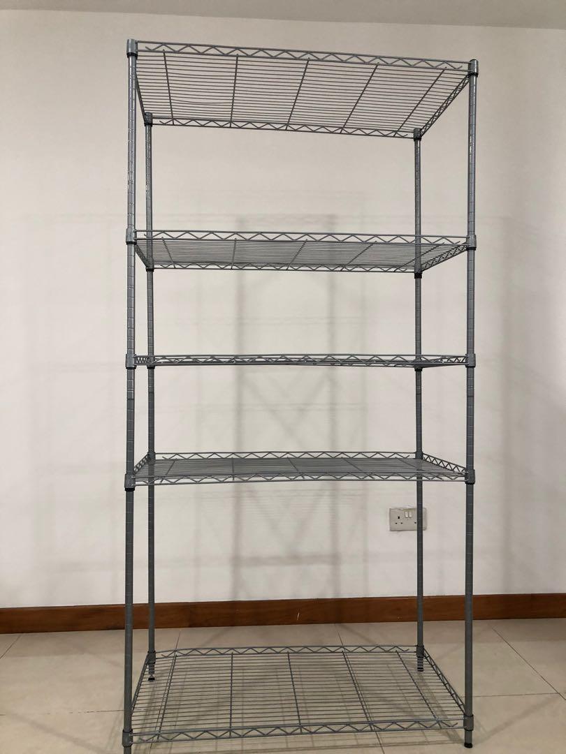 Classics 5-Tier Steel Wire Shelves (extra wide), Furniture & Home ...