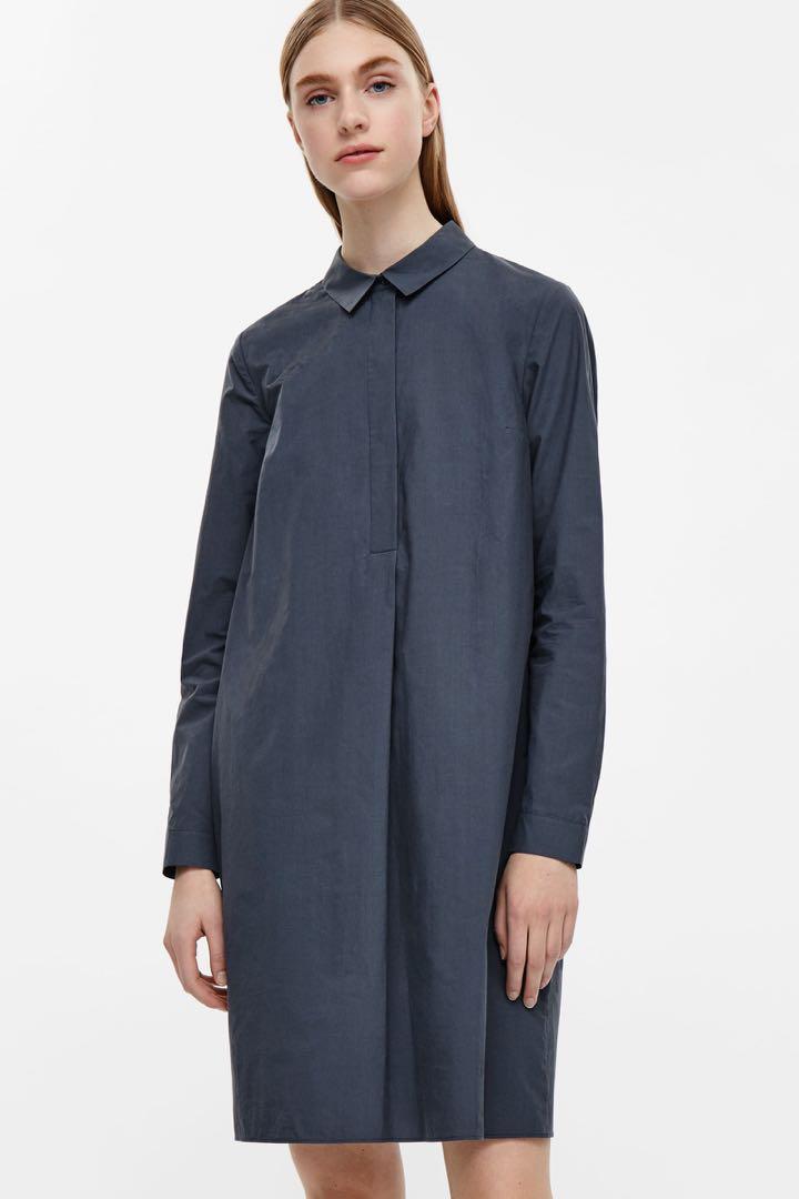 Cos navy shirt dress store