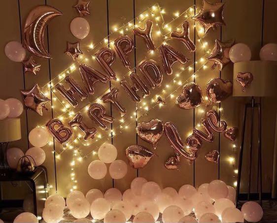 Deluxe Pink And Rose Gold Balloons Set Party Decorations For Birthday With Led Light Sg Ready Stock Hobbies Toys Stationery Craft Occasions Party Supplies On Carousell