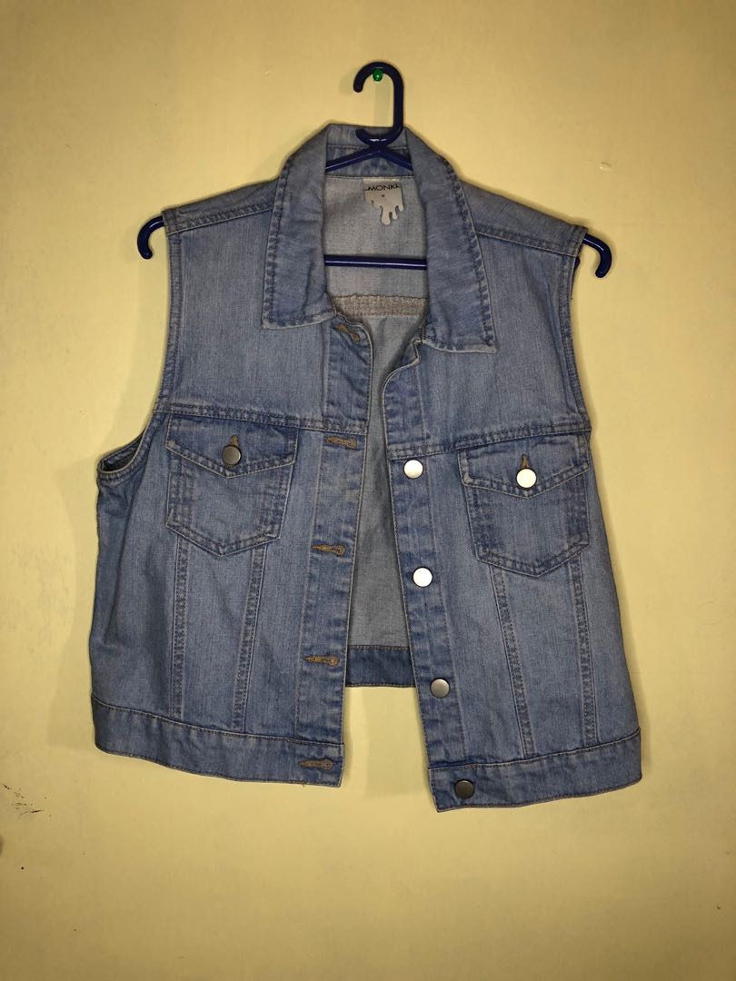 maong sleeveless jacket
