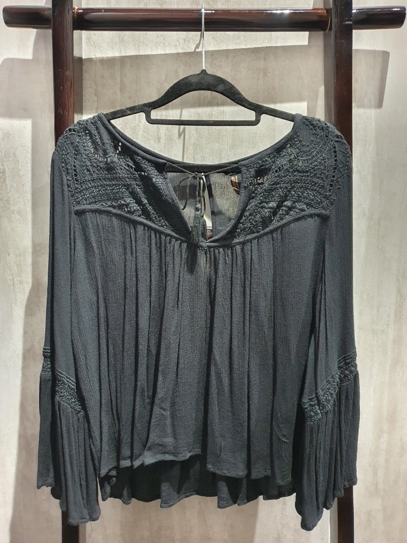 black lace shirt forever 21
