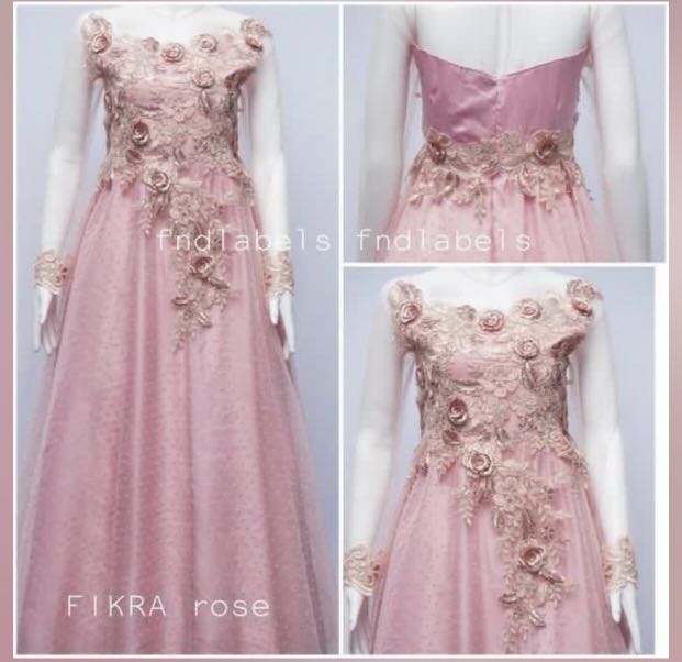 Gaun Dress Brokat semi bridal, Fesyen 