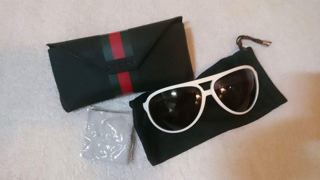 white gucci aviator sunglasses