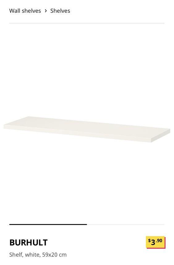 IKEA wall shelf with brackets, Furniture, Shelves & Drawers on Carousell