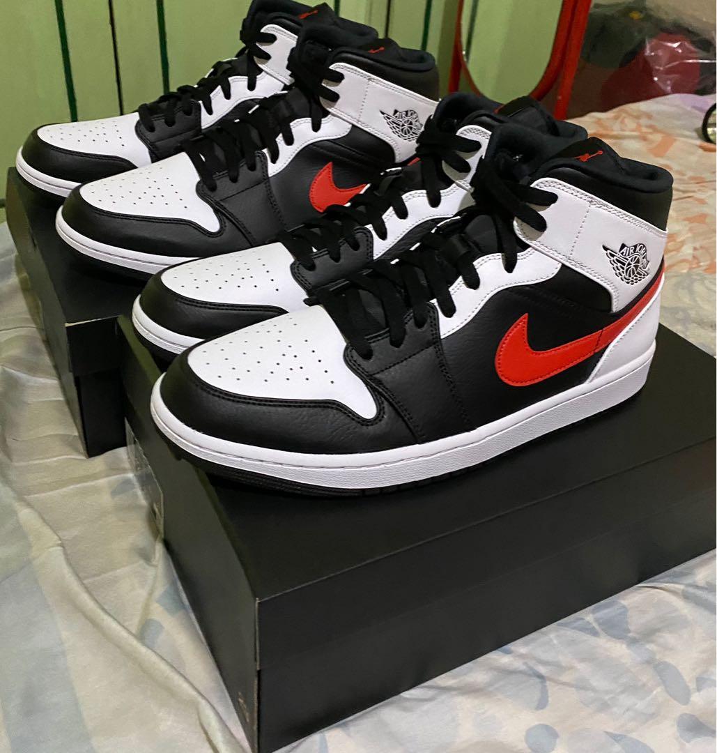 Jordan 1 mid black Chile red size 12 shipping is free around metro manila area Men s Fashion Footwear Sneakers on Carousell