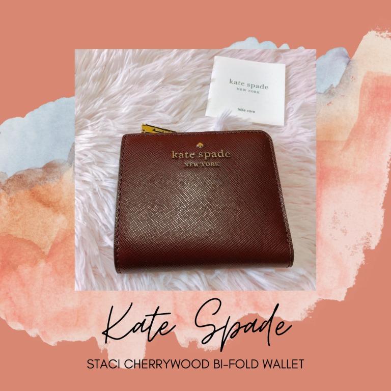 Kate Spade Staci Cherrywood Bifold Wallet, Luxury, Bags & Wallets on  Carousell