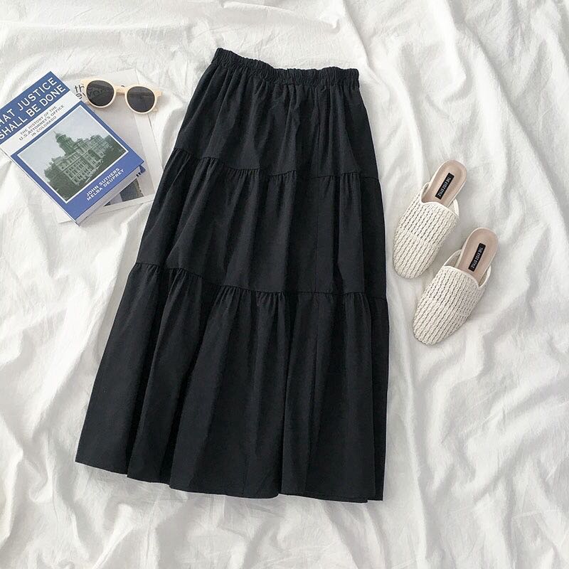 Korean black outlet maxi skirt
