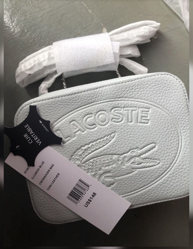 Lacoste camera bag in light blue, Women 