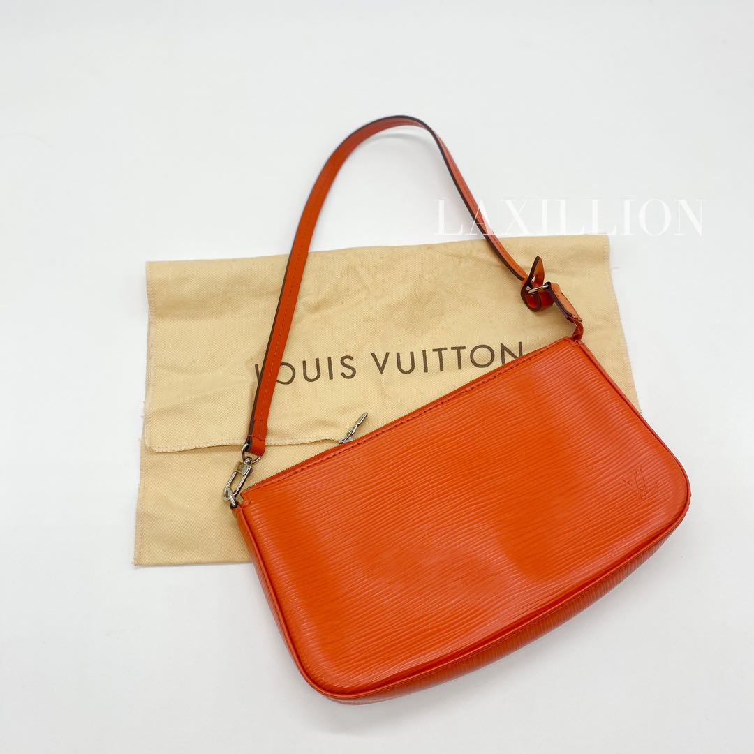 Louis Vuitton Lv Epi Pochette Mandarin Orange Clutch $366