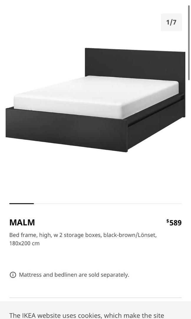 Malm Ikea Storage Bed Frame Furniture, Malm Bed Frame With Storage