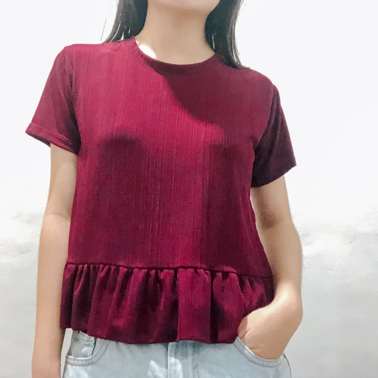 silk peplum top