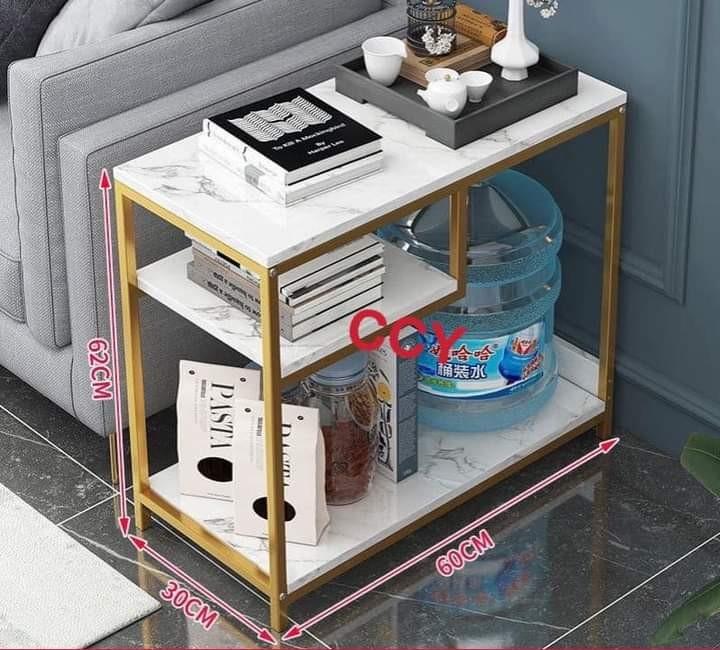 Minimalist Marble Design Side Table Shelf Organizer (Category: Storage Boxes & Baskets) located in Manila. Submitted by acinad_ (Listing ID 1065166819, Image 2). Description: Minimalist Side Table Shelf Organizer For shipping: - Grab Delivery - LalaMove - Angkas Message for inquiries!.