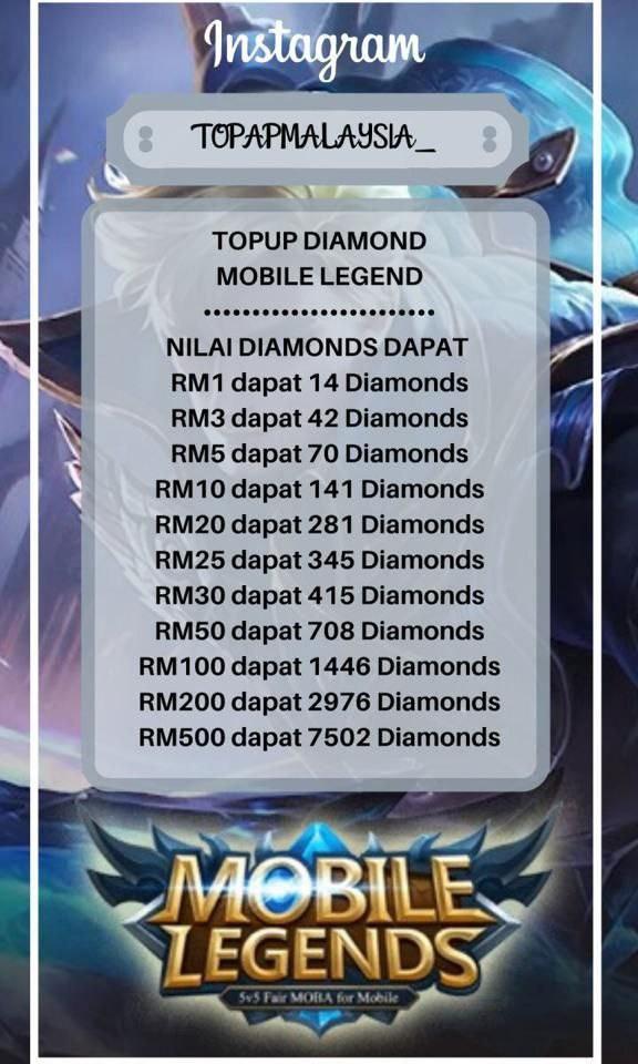 Mobile Legend Diamond Top Up Video Gaming Others On Carousell