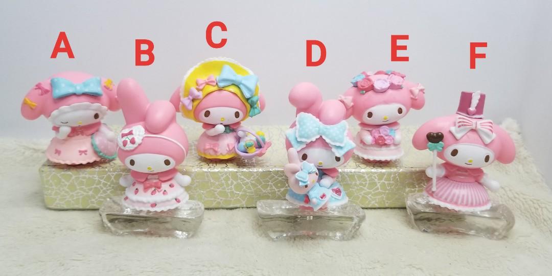 My melody figure (Category: Designer & Blind Box Toys) located in Manila. Submitted by myclosetcache (Listing ID 1065179603, Image 1). Description: 150 each figure of my melody height 6.2 cm width 4 cm what you see is the actual item you get..