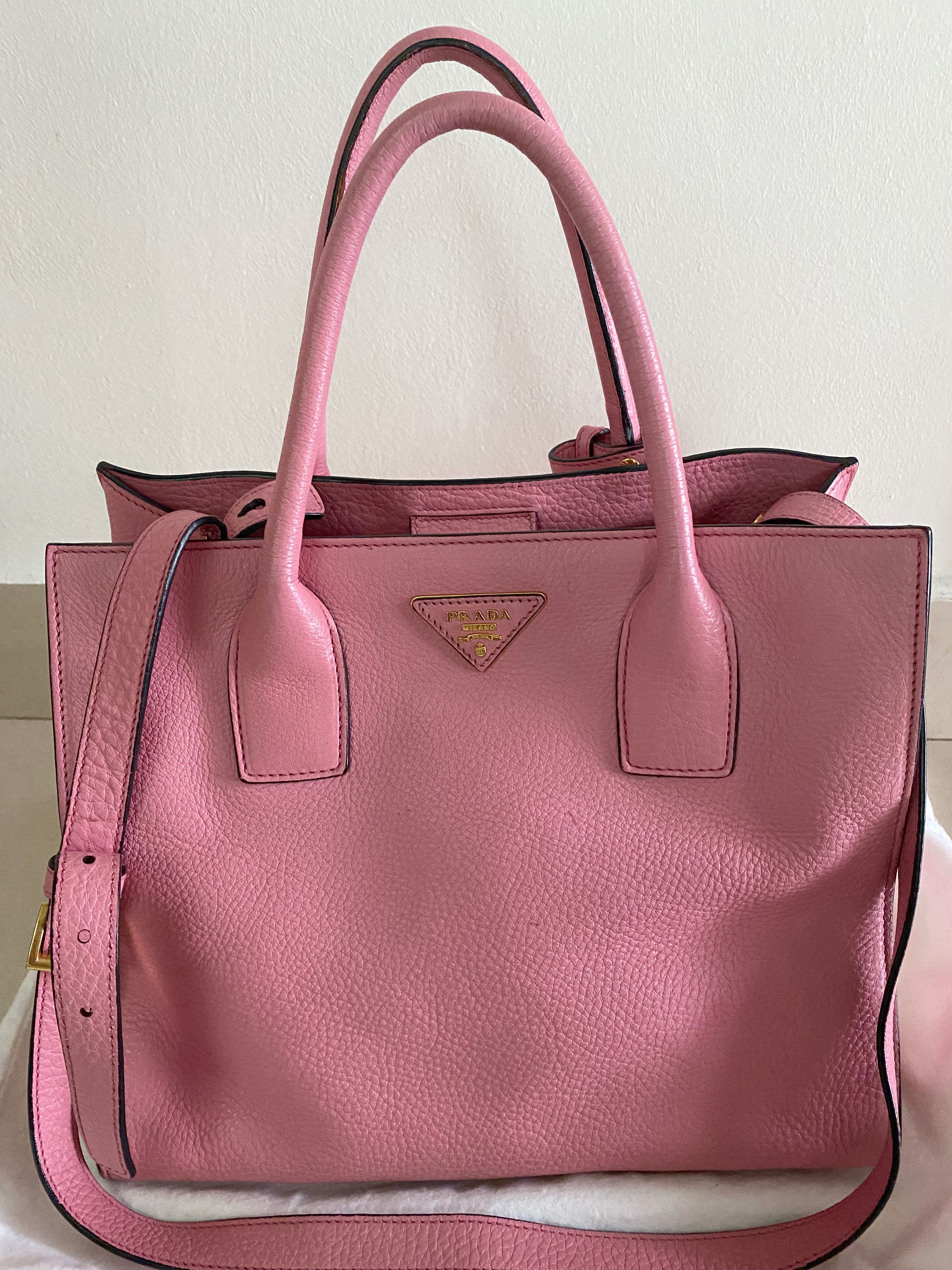 pink prada tote bag