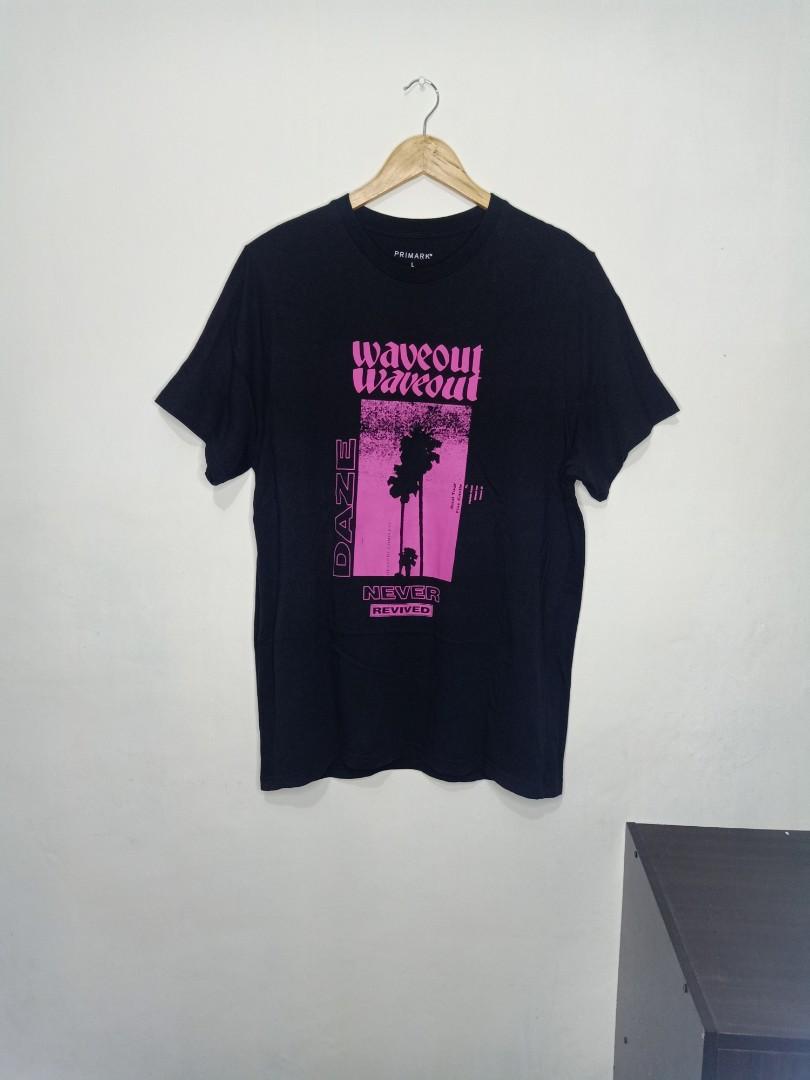 Primark Wave Out Daze Never Revived Aesthetic Tee, Men's Fashion, Coats