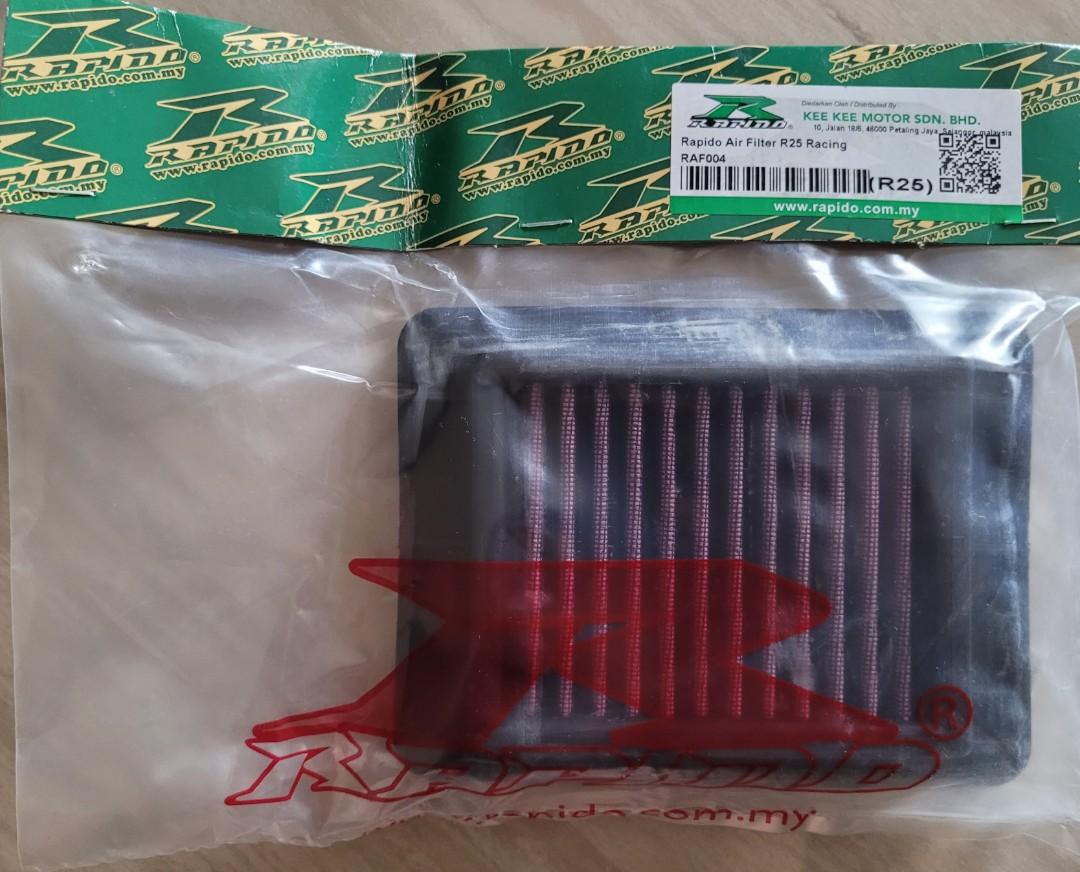 RAPIDO RACING AIR FILTER - YAMAHA R25 / R3 / MT-25 / MT-03, Auto  Accessories on Carousell