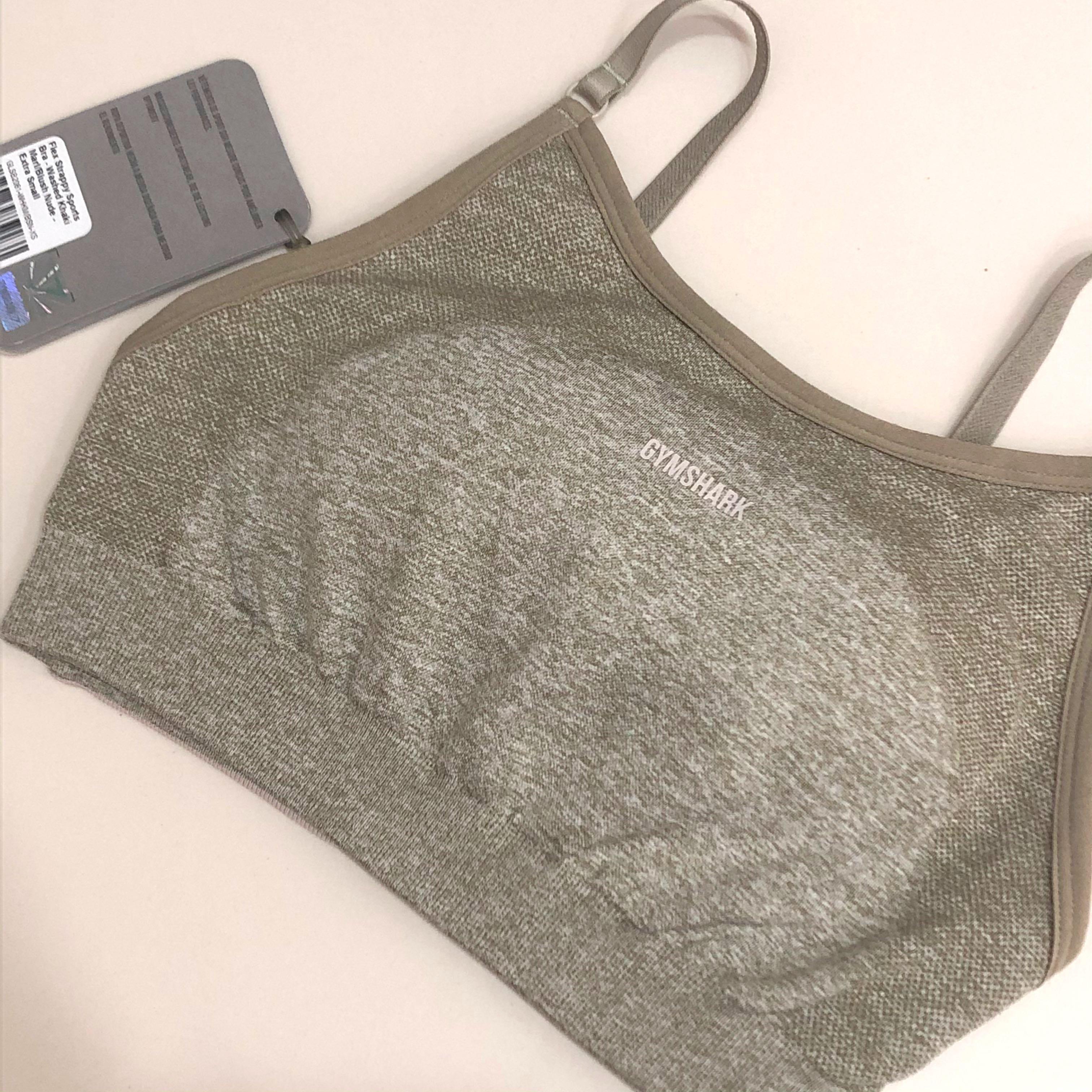 gymshark flex strappy sports bra in charcoal grey - Depop