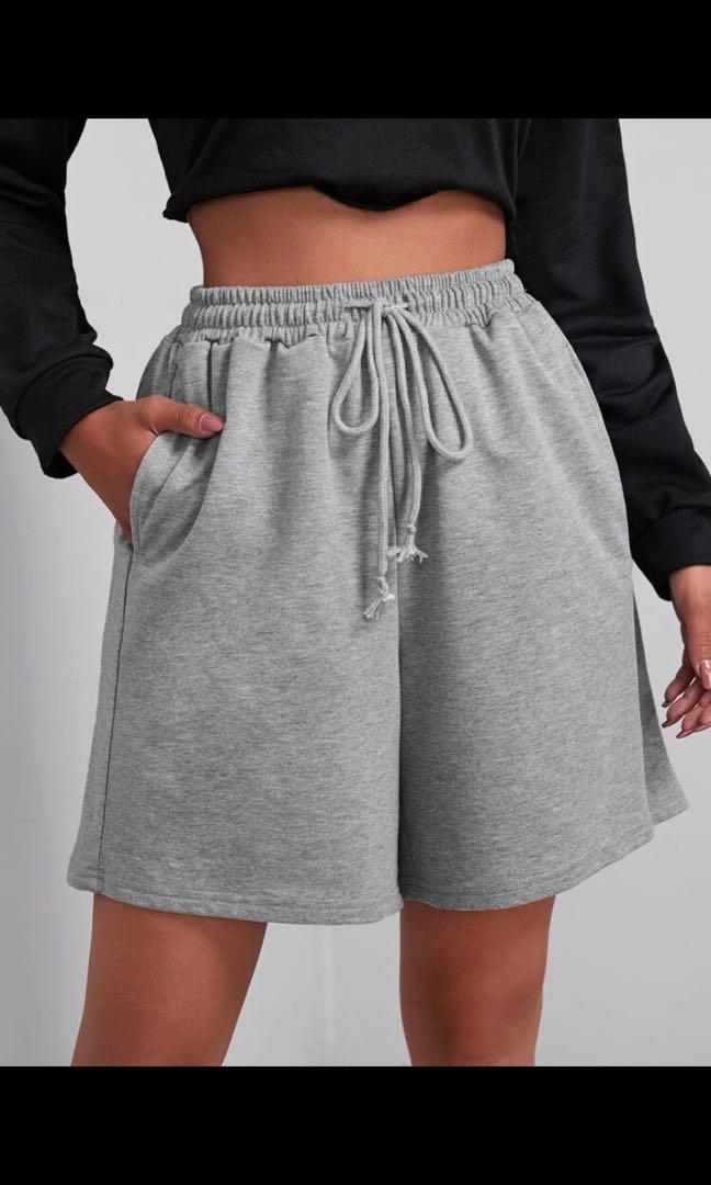 SHEIN Drawstring Waist Track Shorts