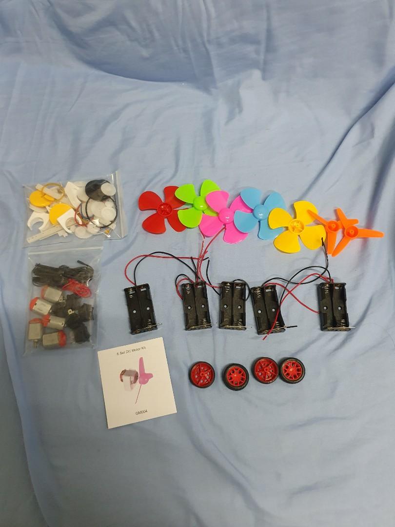 Kit 131 PCS Moteurs DC 6 Sets - Mini Moteurs Électriques 15000RPM Avec Engrenages, Hélice, Ampoules Pour Expériences STEM Enfants