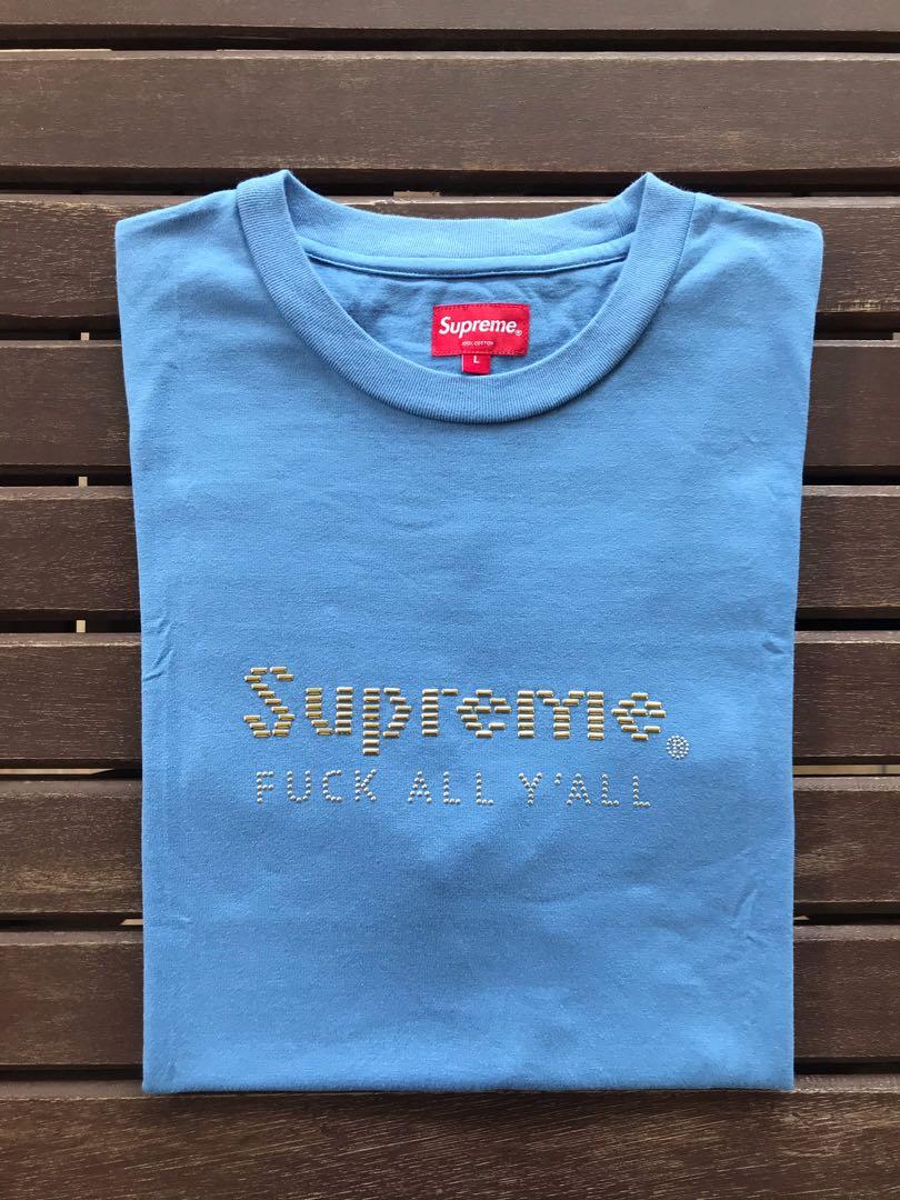 Supreme Gold Bars Tee Blue, Men's Fashion, Tops & Sets, Tshirts 