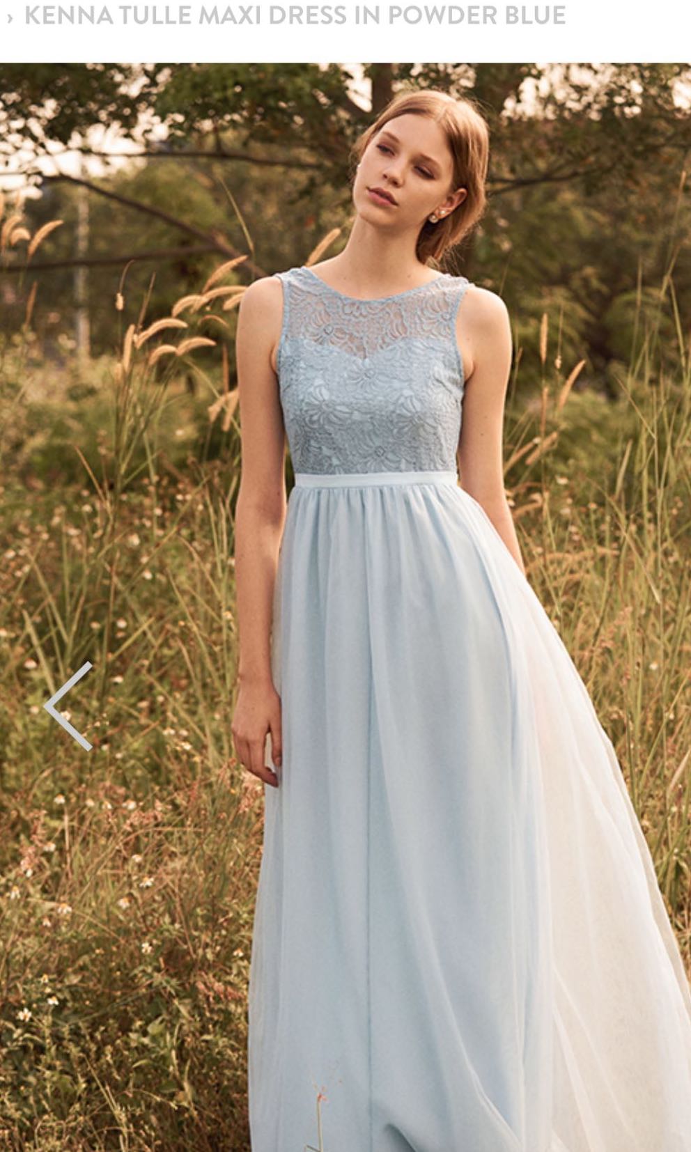 kenna tulle maxi dress TCL Kenna Tulle Maxi Dress in Powder Blue, Women's Fashion, Dresses & Sets,  Dresses on Carousell