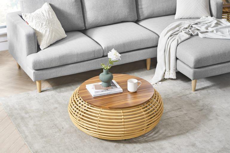 Tropical Chic Round Rattan Table Mico