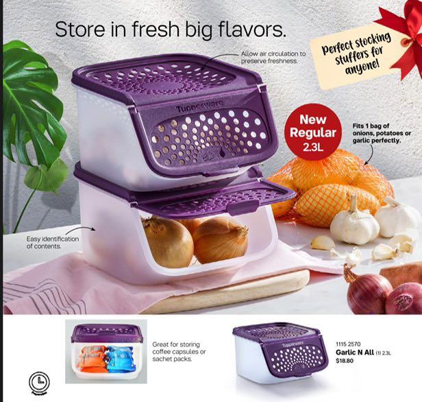 Tupperware Garlic Keeper (1) 2.3L, Furniture & Home Living, Kitchenware