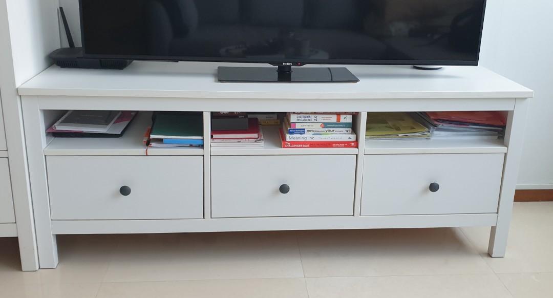TV white Ikea, Furniture & Home Living, Furniture, Shelves, & Racks on