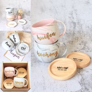 Couple Mug Gift Set (Customised / Personalised Mugs / Gift Sets /  Anniversary / Birthday / Wedding)