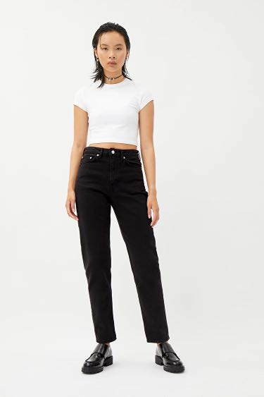 Weekday Mika Mom Jeans in Black, Women's Fashion, Clothes, Pants, Jeans ...