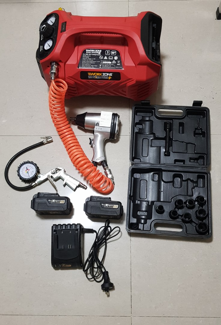 Workzone tyre shop inflator