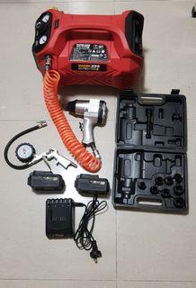 Workzone cordless compressor with air impact wrench