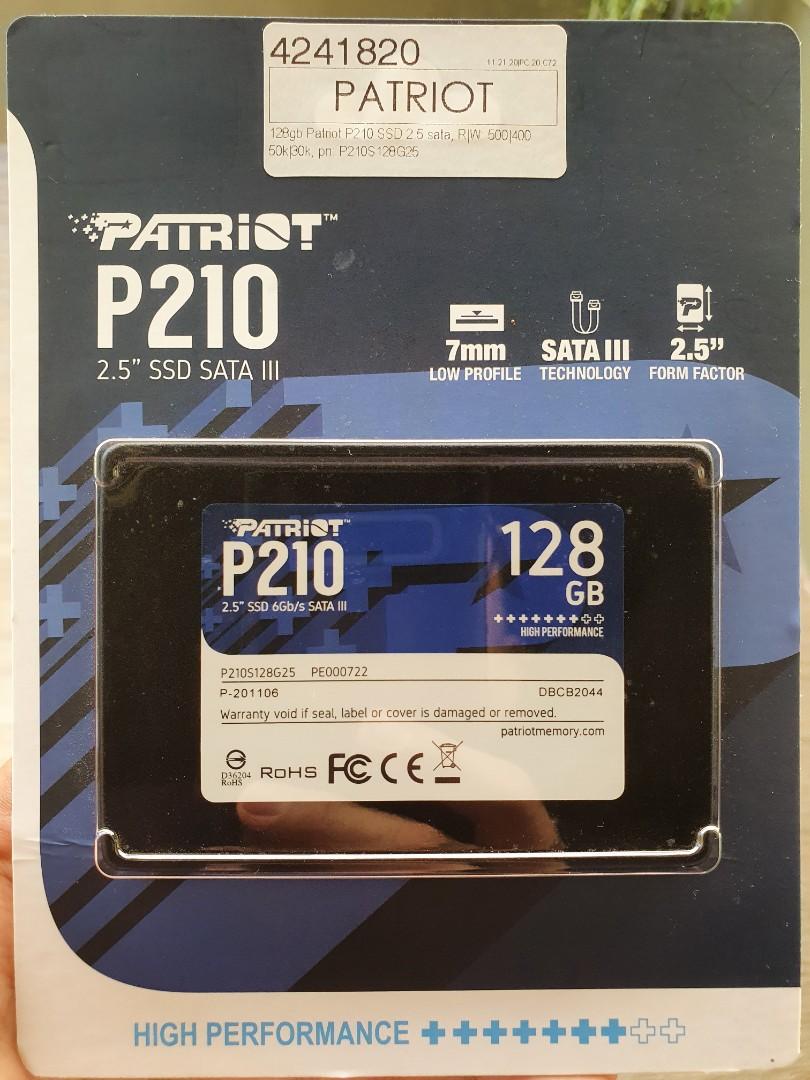 Patriot P210 SATA 3 128GB SSD 2.5 Inch Internal Solid State  Drive - P210S128G25 : Electronics