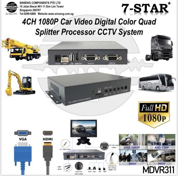 Car 4CH DVR Recorder with HDMI/VGA, MultiplexerVehicle Mobile SD Mini