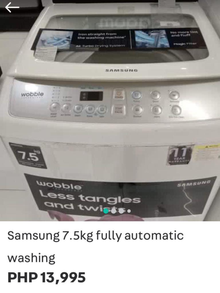 7.5kls-Samsung Automatic Washing Machine (Category: Washing Machines and Dryers) located in Manila. Submitted by selectedfew (Listing ID 1011780953, Image 1). Description: Move Out SALE !! Orig condition No issue Available on Feb2022 .