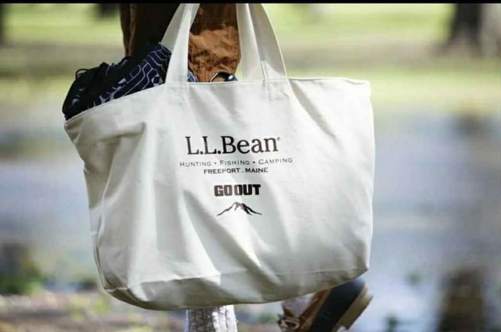 日本限定l L Bean X Go Out Large Shopping Bag 帆布拉鍊大袋 非賣品 Snow Peak 現貨 名牌 袋 銀包 Carousell