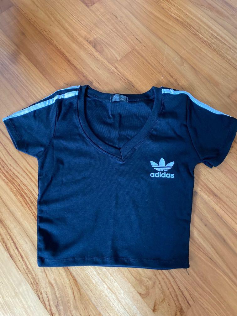 adidas crop top short sleeve