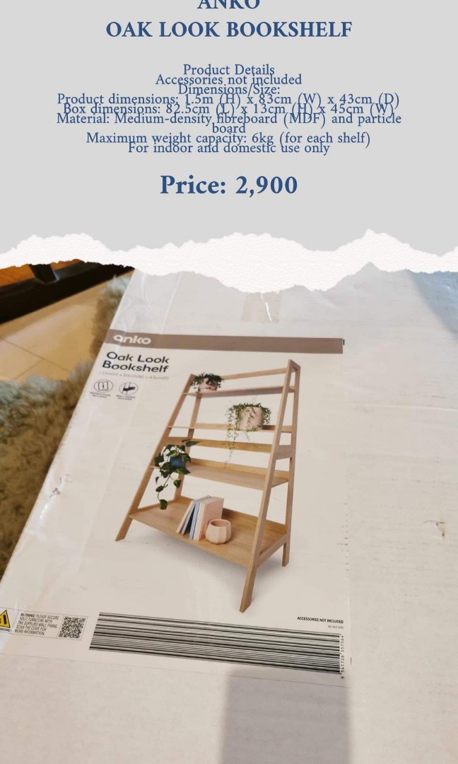 Anko oak look bookshelf sale