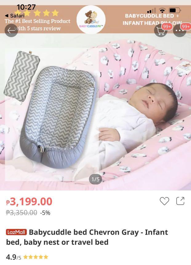 Baby Cuddle Infant Bed (Category: Cots & Cribs) located in Quezon City. Submitted by konmarimama (Listing ID 1065364161, Image 3). Description: In almost new condition. Retails at Php3,150. .